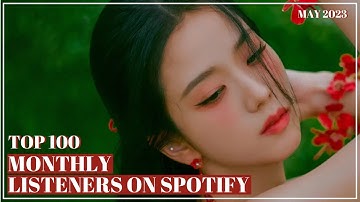 Top 100 K-pop Acts with Most Monthly Listeners on Spotify (May 2023)