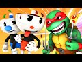 CUPHEAD vs TORTUGAS NINJA (Español TMNT 3D Animación Mugman)