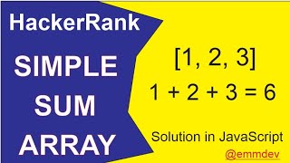 Crush the Hackerrank SIMPLE ARRAY SUM in 2 minutes! JAVASCRIPT ⚡ | Quick Code Mastery 💻🚀