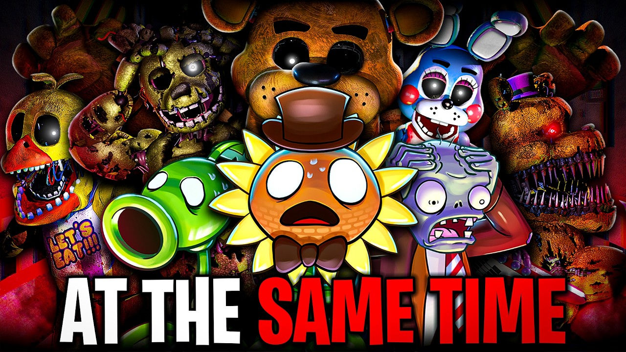 Can YOU Beat Plants Vs. Zombies AND FNAF at the SAME TIME? (PART 1)