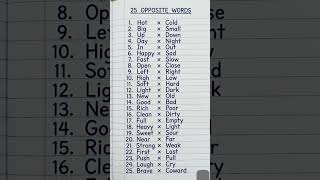 Learn 25 Opposite Words Easily! 📝✨ #shorts #education #englishgrammar #grammar