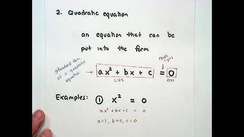 Intermediate Algebra, Lesson 1, Video 14: Quadratic Equations