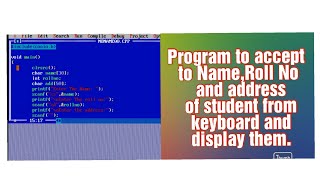 Program to accept value from user and display them.