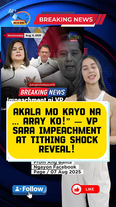 Akala Mo Kayo Na… Aray Ko!” — VP Sara Impeachment at Tithing Shock Reveal! #fyp #news