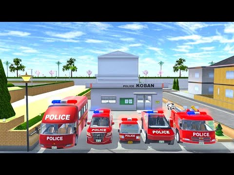 All Simulator Firebrigade Cars Collection 🚗🚘🚒🚛 at Police KOBAN Station 🏬⛽🚉 SakuraSchoolSimulator 🗄️💯