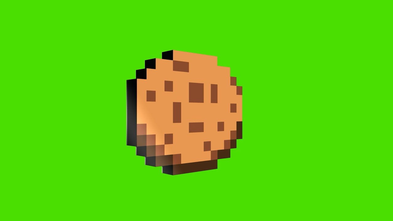 Minecraft 3D Cookie Animation Green Screen - YouTube