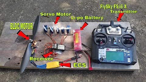 Easy way to assemble FlySky FS-i6 X  Radio Control System , SERVO , RECEIVER , LI-PO BATTERY ,BLDC