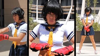 Street Fighter Sakura Cosplay Dance Popping