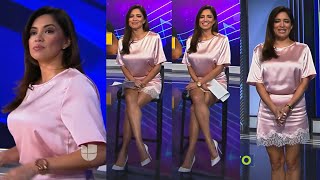 Pamela Silva pretty and leggy in short silk pink dress 04/07/2026