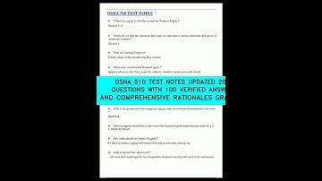 OSHA 510 TEST NOTES  UPDATED 2025   QUESTIONS WITH 100 VERIFIED ANSWERS AND COMPREHENSIVE RATIONALES