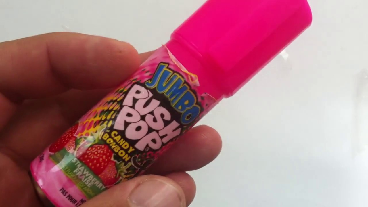 Svaghed Erkende det sidste Jumbo Push Pop strawberry review - YouTube