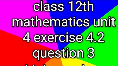 Class 12th mathematics unit 4 exercise 4.2 question 3 higher order derivatives