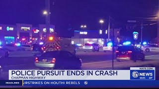 Police pursuit on Chapman Highway ends in crash