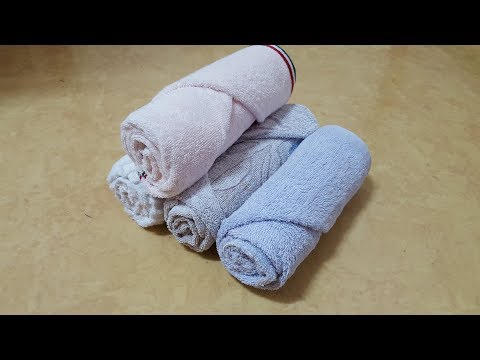 수건 접기 (호텔식 수건 접기) 수건 깔끔하게 접는 방법 생활꿀팁 수건 정리  Towel 手ぬぐい 毛巾 serviette  toalla Полотенце. <strong>ein</strong> Handtuch