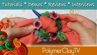 How to make a pretty scarf or hair pin from polymer clay