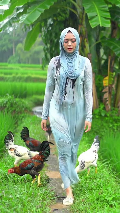 gadis ini basah kuyup kehujanan #rain #gadiscantik #shorts