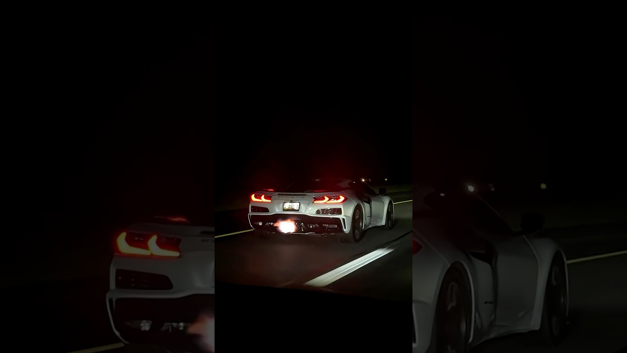 Corvette C8 Z06 shooting flames 