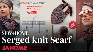 Sew4Home Serged Knit Triangle Scarf