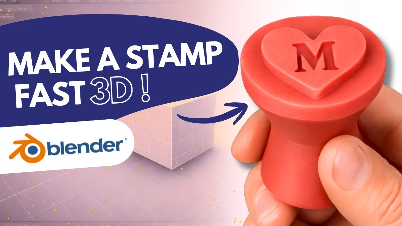 Easy 3D Stamp from Any SVG in Blender – FREE STL for Polymer Clay