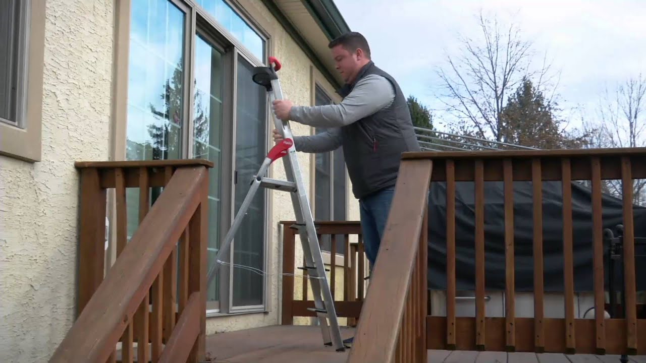 Hailo 4-step Lightweight Ladder w/ Safety Rail on QVC