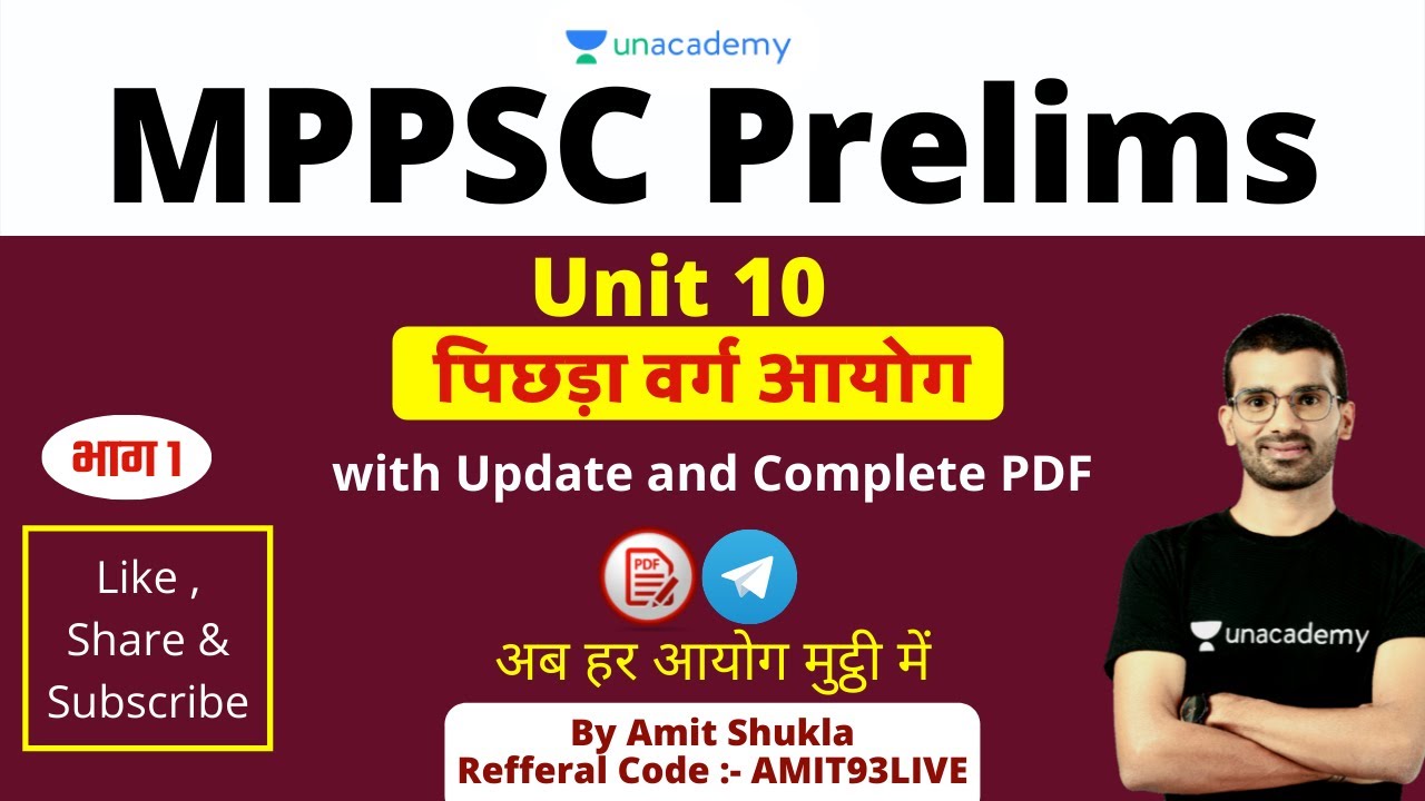 पिछड़ा वर्ग आयोग | Backward Class Commission |  Part - 1 I UNIT - 10 | MPPSC Prelims | Amit