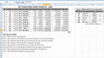Phần 9: Bài tập Excel có lời giải - Giải bài tập excel dễ hiểu - Bài tập excel có đáp án