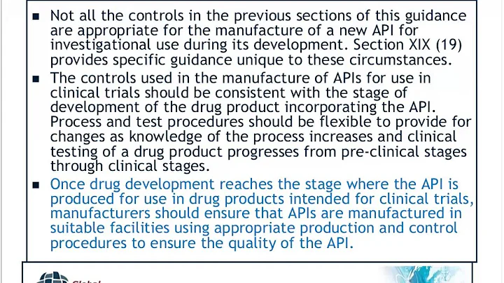 GMP for Phase 1 Products