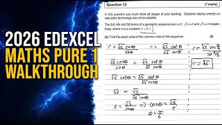 2026 Edexcel Maths Pure Paper 1 Walkthrough