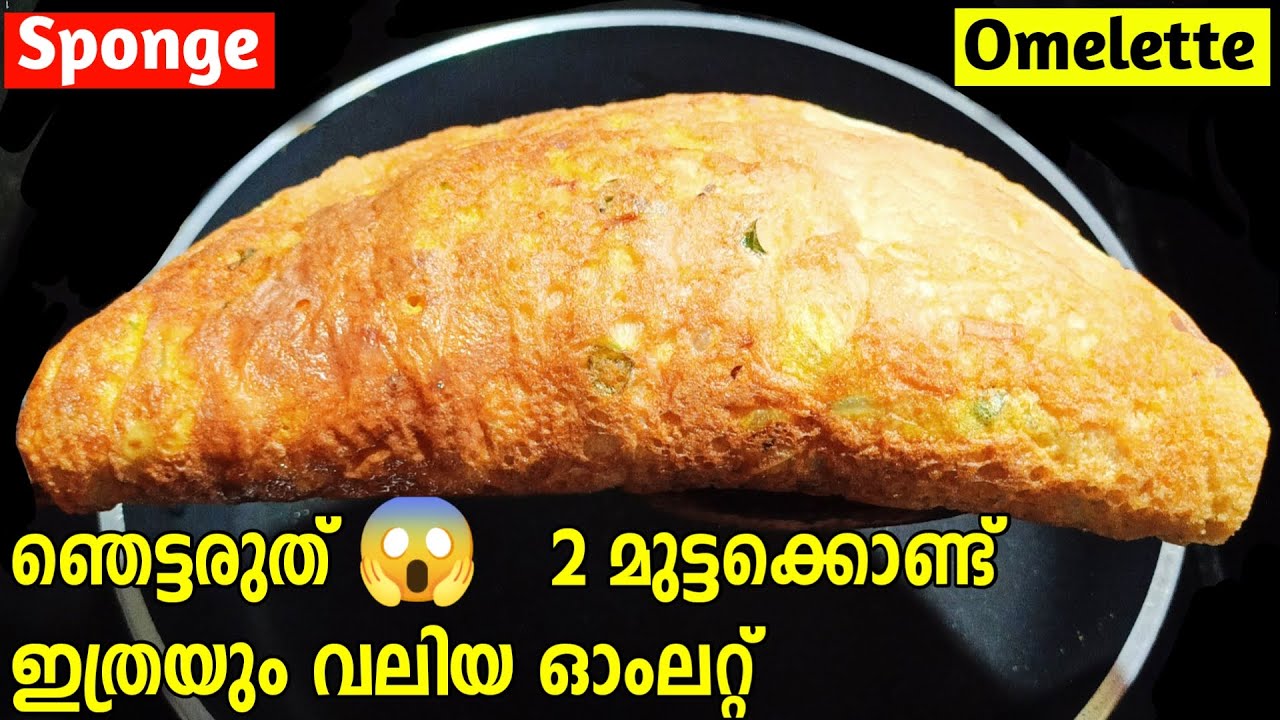 ഞെട്ടരുത്  😱 രണ്ട് മുട്ടകൊണ്ട് ഇത്രയും വലിയ ഓംലറ്റ് | Sponge Omelette | Omelette | Omelette recipe