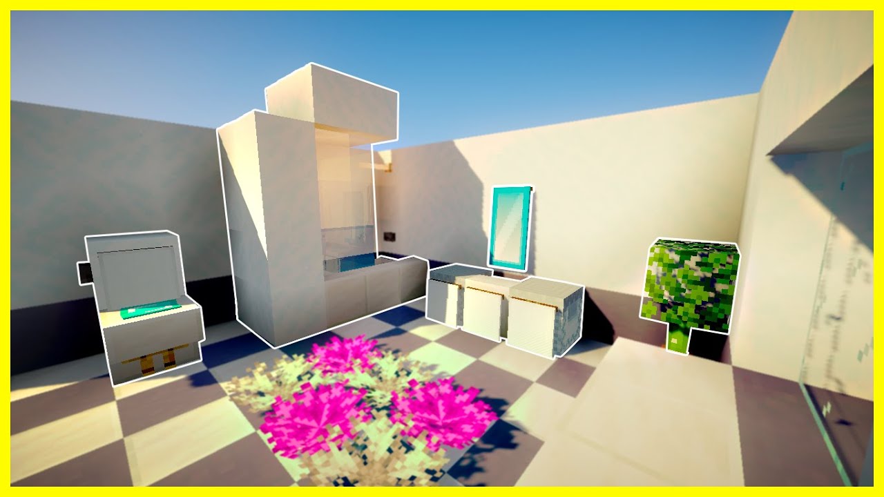 COMO decorar un BAÑO en MINECRAFT sin MODS FÁCIL y RÁPIDO (TUTORIAL