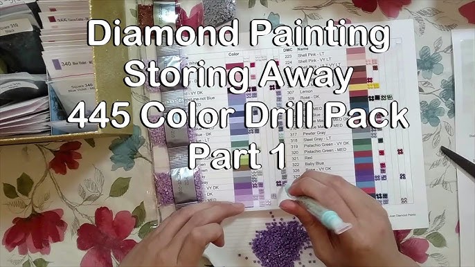 Storing 445 Color Diamond Painting Drill Pack & Completing a DMC Color  Chart Part 6 