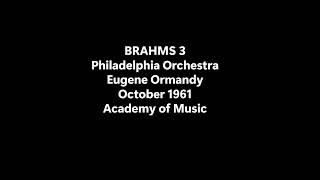 Brahms 3 Handel Var Philadelphia Ormandy Oct 1961 Live