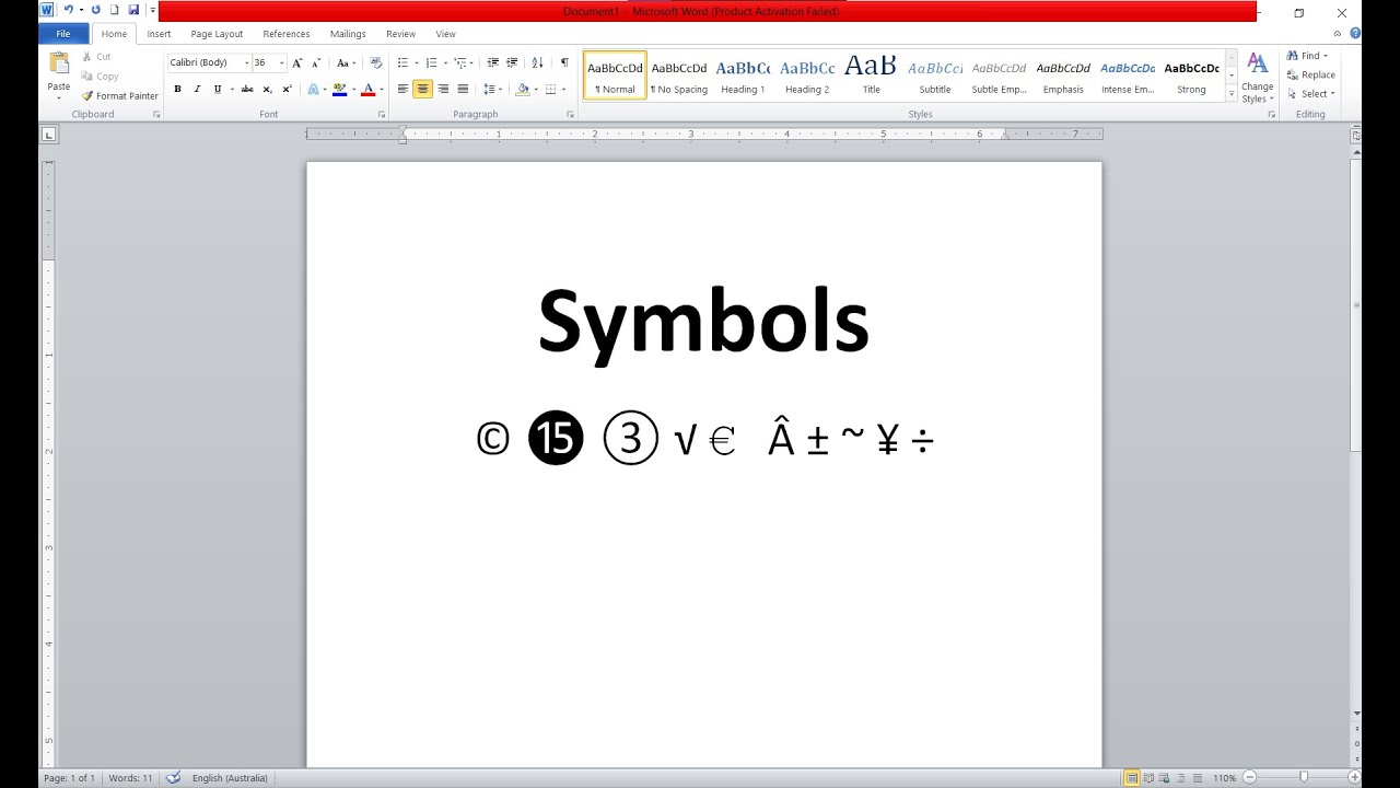 How to use Microsoft Word | How to add symbols - Microsoft Word - YouTube