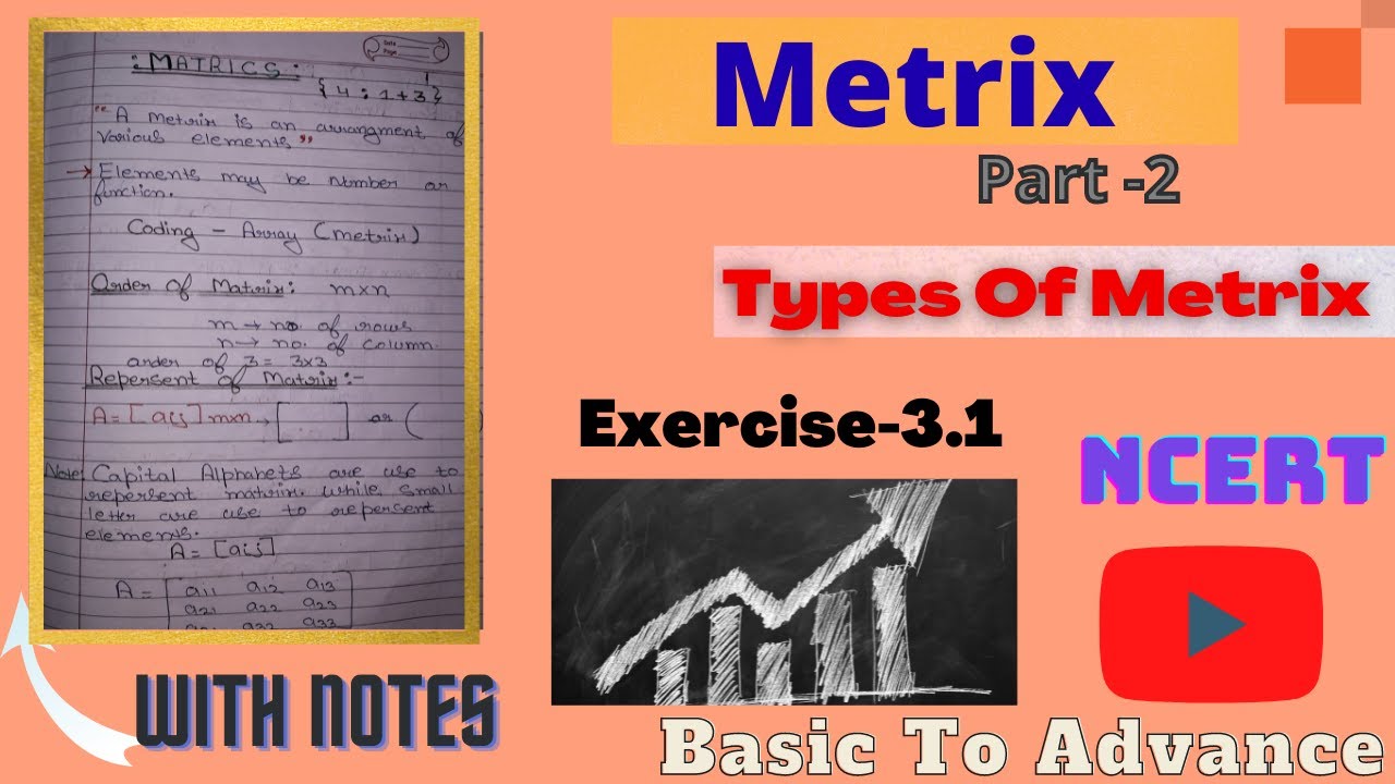 Metrix Class 12th Types Of Metrix Part2 Exercise3.1Ncert NCERT