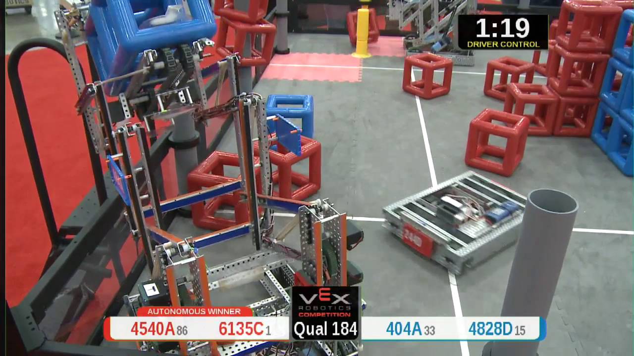 2015 VRC Tech Q184 - 4540A 6135C vs 404A 4828D - 49 to 37 - VEX Worlds 2015 - Technology Division