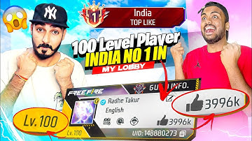 India Top 1 player 100 Level Player Prank Gone Wrong 😱 5 Guns Top 1 In India - Garena Free Fire Max