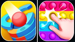 ✅ Pop Us 🆚 Stack Ball - Relaxing Game Mobile Max Level Pro Walkthrough Videos Gameplay iOS,Android