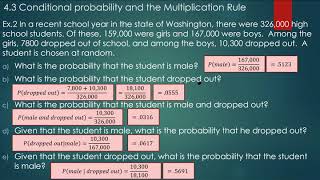 4.3 conditional probability multiplication rule at least one