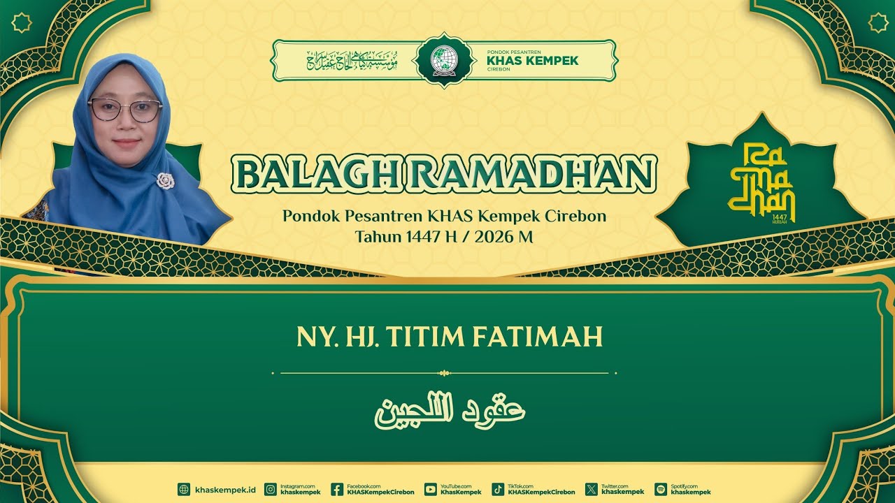🔴 [LIVE] NGAJI RAMADHAN | KITAB 'UQUDULLUJAIN | BERSAMA NY. HJ. TITIM FATIMAH