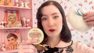 ASMR ~ vintage makeup show and tell ~ tingly tapping and slow whispers for sleep ☁️💋