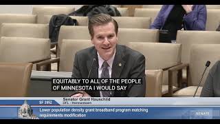 DFL Senator Grant Hauschild Introduces Lower Density Broadband Legislation