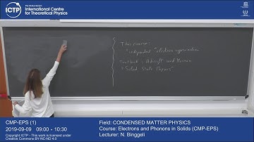 Electrons and Phonons in Solids (CMP-EPS) Lecture 1