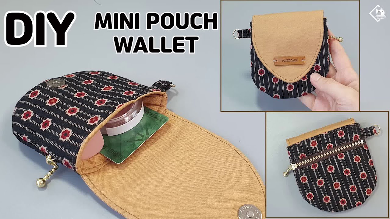 DIY CUTE CARD & COIN PURSE/ Mini Pouch Wallet/ Free Pattern/ sewing ...
