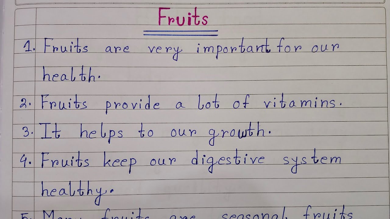 fruits essay for class 2