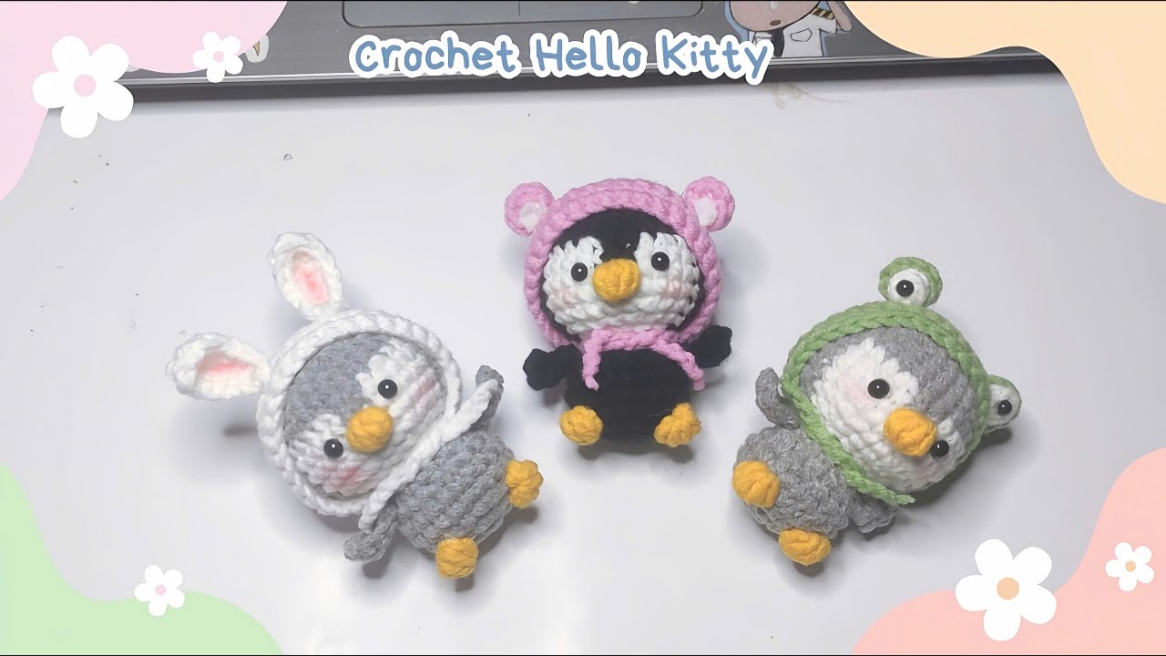 Hướng dẫn móc chim cánh cụt đội mũ thú cực cute | Móc len