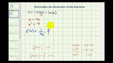 Ex 1:  Derivatives of the Natural Log Function (Basic)
