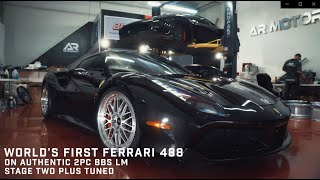 BBS present the world’s FIRST Ferrari 488 on BBS LM wheels wrapped in Michelin Pilot Sport 4S tires. Using BBS centers and barrels, AR Motorwerkz built this custom set, finishing the centers in a brushed silver with gloss clear and high mirror polished li