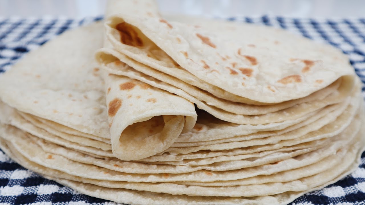 اسرع عيش/خبز تورتيلا او رقاق طري بدون خميره وبطريقه جديده 🍞🌮Easy and quick tortilla bread