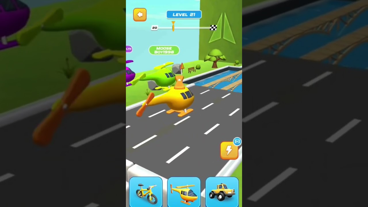 let's play level 21 😱😲 helicopter 🚁 car 🚗 cycle 🚲