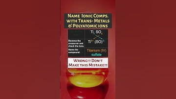 Mistakes in Naming Ionic Compounds with Transition Metals #chemistry #shorts #learning #tutorial
